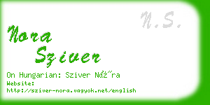 nora sziver business card